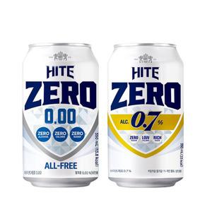 성인용음료 하이트제로 350ml 2종혼합 오리지날 12개 0.7% 12개 논알콜음료