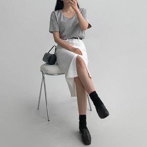 [에이와비][140.150ver] (예쁘진)코튼슬릿롱스커트 -키작녀/기장선택/2color/3size