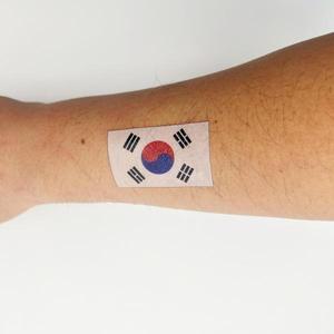 태극기 응원 타투 일회용 스티커