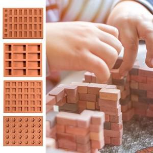 건축 자재 미니 벽돌 실리콘 몰드 만들기, 빨간색 DIY 액세서리, 수제 집