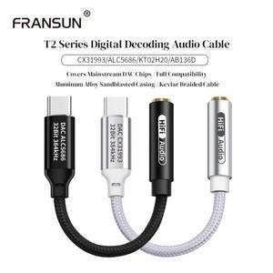 Fransun Type C ~ 3.5mm 잭 AUX CX31993 케이블 삼성 iPhone15/16/17 용 디지털 디코딩 이어폰 오디오 어댑