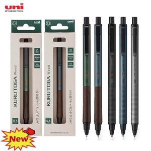 새로운 Uni Kurutoga Wood M5-KW 기계식 연필 금속 자동 리드 회전 안정적인 부드러운 쓰기 드로잉 스케치