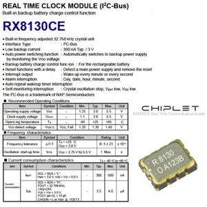 2Pcs RX8130CE B 32.768KHZ SMD 활성 수정 발진기 실시간 클럭 모듈(I2C-Bus RTC 3225 3V 10P 포함)