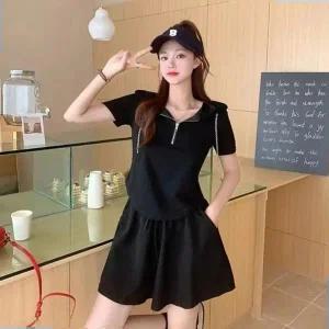 H라인 치마 바지 반집업 트레이닝 세트 1P 아노락