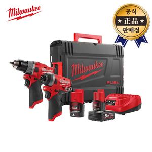 밀워키 충전콤보세트 M12 FPP2A2-632X GEN3 6.0Ah 3.0Ah 2배터리 12V