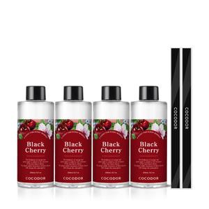 [2+2] 코코도르 디퓨저 리필액 200ml 4개+스틱10P 실내방향제 인테리어 블랙체리
