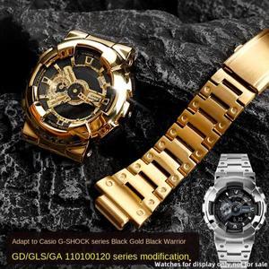 GA-110 120 스틸 케이스 밴드, G-shock 카시오 시계 스트랩, 블랙 나이트 메탈 세트, 개조 체인 Glod