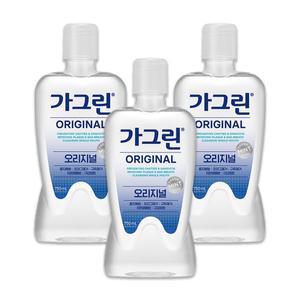 동아제약 가그린 오리지널 후레쉬민트 대용량 구강청결제 750ml x 3개 가글액 구취제거제 입냄새 제거