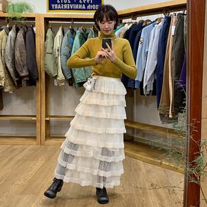 티에 도트 시스루 캉캉 스커트 (2color)