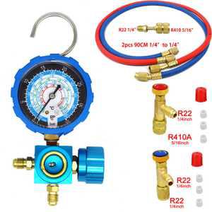 측정기 조준기 유리 에어컨 매니폴드 게이지 고압 및 저압 A/C 냉동 도구 R22 R410A R134A R404A