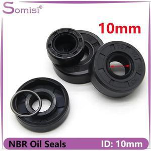 25pcs ID 10mm NBR 오일 씰 TC-10x17181920222526x57810mm 니트릴 고무 샤프트 이중 립 오일 씰 켓