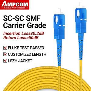 AMPCOM 광섬유 패치 케이블, SC to SC UPC 단일 모드, 심플렉스 SMF 9/125 μm 굴곡 무감각 LSZH 재킷 광섬