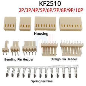 KF2510 키트 커넥터 2.54mm 피치 2 10P 벤딩 스트레이트 핀 헤더 하우징 용수철 단자 세트/로트