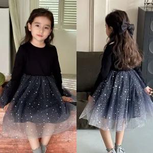 [삐삐네옷가게]여아 키즈 밤하늘 별빛 반짝이 드레스