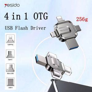 노트북 멀티포트 C타입 Yesido 아이폰 호환 안드로이드 PC용 OTG USB 플래시 드라이브 32GB 라이트닝 64GB