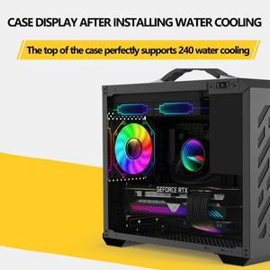 오픈케이스 파워 트레인 X200 MINI-ITX 휴대용 컴퓨터 케이스 유리 측면 투명 수냉식 데스크탑 소형 호스트