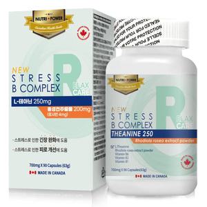 스트레스 B 컴플렉스 무카페인 테아닌 250 L테아닌 90캡슐 홍경천 추출물 200mg