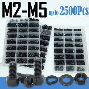 M2 M2 M3 DIN912 너트 등급 육각 나사 M6 M5 M4 세트 소켓 검정색 알렌 와셔 탄소강 12 구색 볼트