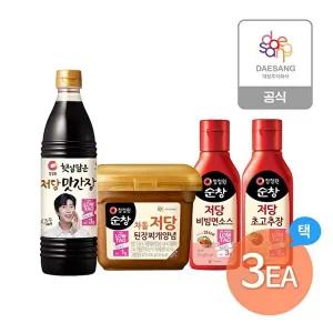 [청정원]청정원 저당 4종(비빔면소스, 초고추장, 된장찌개양념, 맛간장) 3개 골라담기