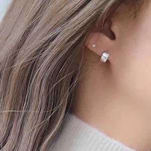 901M 실버 18K 원터치 귀걸이 은링귀걸이