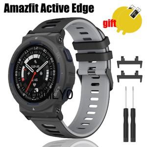 Amazfit Active EDGE 스트랩 실리콘 스마트 시계 소프트 스포츠 손목 밴드 화면 보호 필름용 2IN1