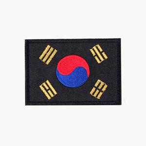 태극기약장 검정금사 벨크로 군인가방 군대 패치 와펜