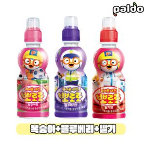 팔도 뽀로로음료수 235ml 3가지맛 12개/무배/복숭아맛4+블루베맛4+딸기맛4