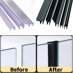 무접착제 목욕 스크린 도어 씰 스트립 4 ~ 12mm 고무 유리 도어 Weatherstrip 휴대용 창 유리 고정 장치 액세서리