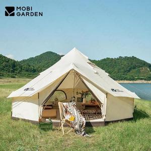 MOBI GARDEN 피라미드 텐트 럭셔리 대형 공간 캠핑 야외 6-8 명 두꺼운 면화 가족 여행 몽골어 유르트 성
