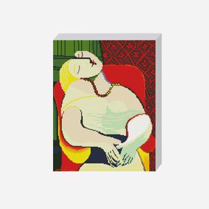 DIY 보석십자수 세트 피카소의꿈 40x50cm 명화 캔퍼스 액자형 비즈