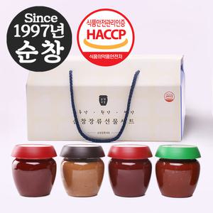 순창 고추장 된장 명절 4종 선물 세트 청매실 고추장+블루베리 고추장+메주 된장+청매실 쌈장 각 500g