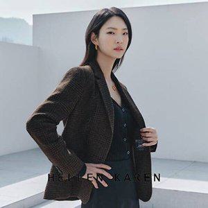 [헬렌카렌](브라운,카키 한정) THE PREMIUM 영국 MOON 울100 하프코트
