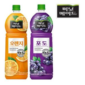미닛메이드 오렌지 펫1.5L+ 미닛메이드 포도 펫1.5L 6묶음(12입)