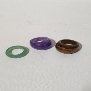천연 자수정 호안석 비취 반지3점일괄  단초마을 골동품/수집품/도자기