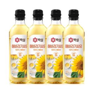백설 해바라기씨유 900ml 4개