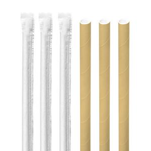 7mm 25cm 마이 종이빨대 개별포장 크라프트 1봉 300개