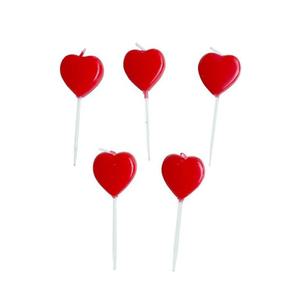 하트초5개 opp포장 하트초 생일 케이크 초 5P 파티 이벤트 기념일/파티초/케