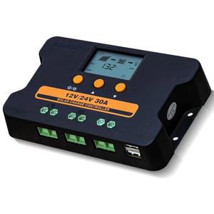 친환경 태양광 충전 컨트롤러 30A 패널 맞춤형 배터리 조절기, FLD용 듀얼 USB 포트 오토 12V /24V PWM /LiFePO4 /SLD /GEL RV 시스템