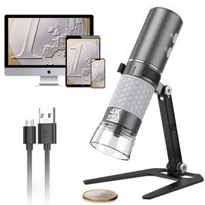 BYSAMEYE 무선 디지털 현미경 4K HD WI FI 카메라 돋보기, 아이폰 호환, ANDROID PHONE 및 PC에 호환(블랙)