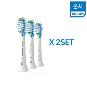[필립스](본점) 프리미엄 플라그 디펜스 스마트 칫솔모 화이트 HX9043/67 2SET