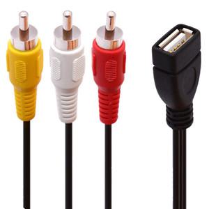 1.5m USB 암 3 RCA 남성/암 오디오 변환기 비디오 AV A/V 케이블 캠코더 어댑터 포트 TV 상자RCA