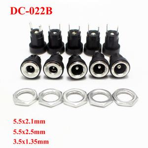 DC022B 3A12V 5.5x2.1 3.5x1.3 5.5x2.5mm DC 전원 잭 공급 소켓 커넥터 암 2Pin 패널 마운트 플러그 어댑터