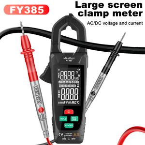 호환 FY385 디지털 클램프 미터 9999 DC/AC 전류 600A 앰프 멀티미터 대형 컬러 스크린 전압 테스터 Hz NCV