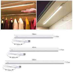 인테리어조명 관통 IC 센서 LED 스트립 주방 옷장 아래 USB 바 램프 스마트 IR 핸드 스위프