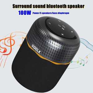 고출력 무선 블루투스 스피커 100W 10400mah NFC 5 드라이버 휴대용 자동차 서브우퍼 TF 카드 USB