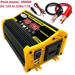 LED 디스플레이 듀얼 USB 충전기 컨버터 자동차 액세서리 피크 4000W 휴대용 12V