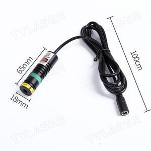 유리 렌 그린 라인 레이저 다이오드 모듈 조정 가능한 포커싱 D18mm 520nm 5V 산업용 등급