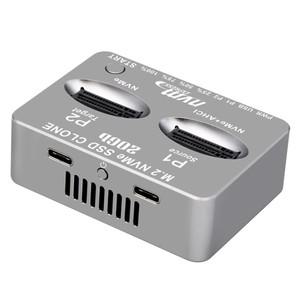 듀얼 베이 M.2 NVME SSD 복제 Gen2X 20Gbps 도킹 스테이션 M.3 PCI-E M 키 외장형 하드 디스크 박스