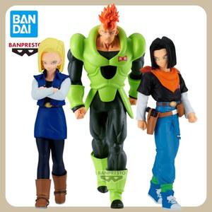 100% 반다이 공식 Banpresto 드래곤 볼 Z 안드로이드 16 17 18 솔리드 에지 워크 애니메이션 피규어 캐릭터 모델 동상 완구