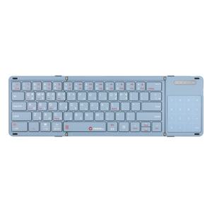 크로셀 C-Flip Hybrid Touch 터치 패드 접이식 휴대용 블루투스 무선 키보드 스카이 블루